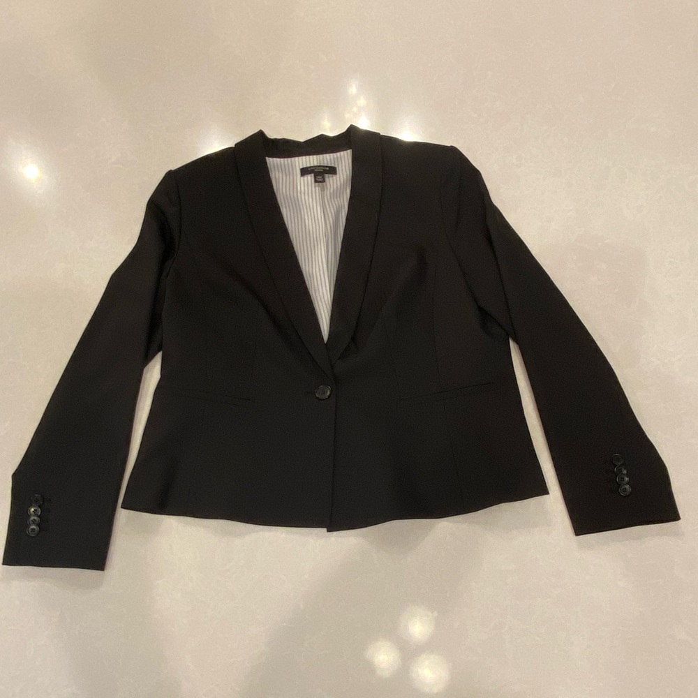 Ann Taylor Black Tailored Blazer Jacket Size 14P